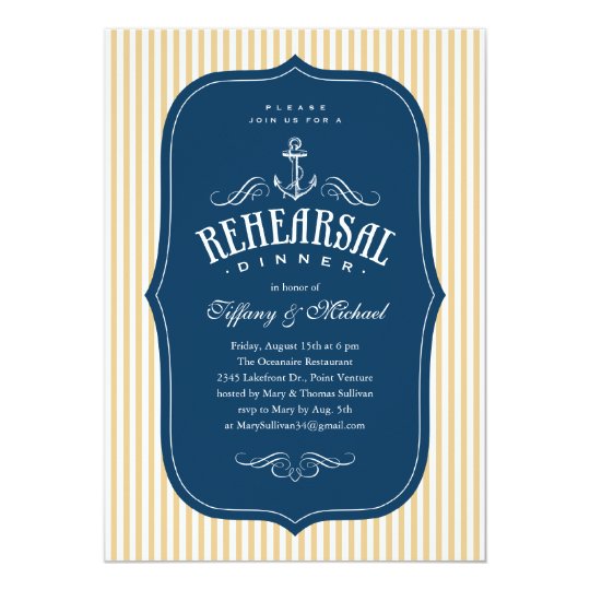 nautical rehearsal dinner invitations