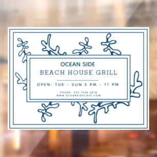 Nautical Restaurant, Retail or Beach House Rental Window Cling