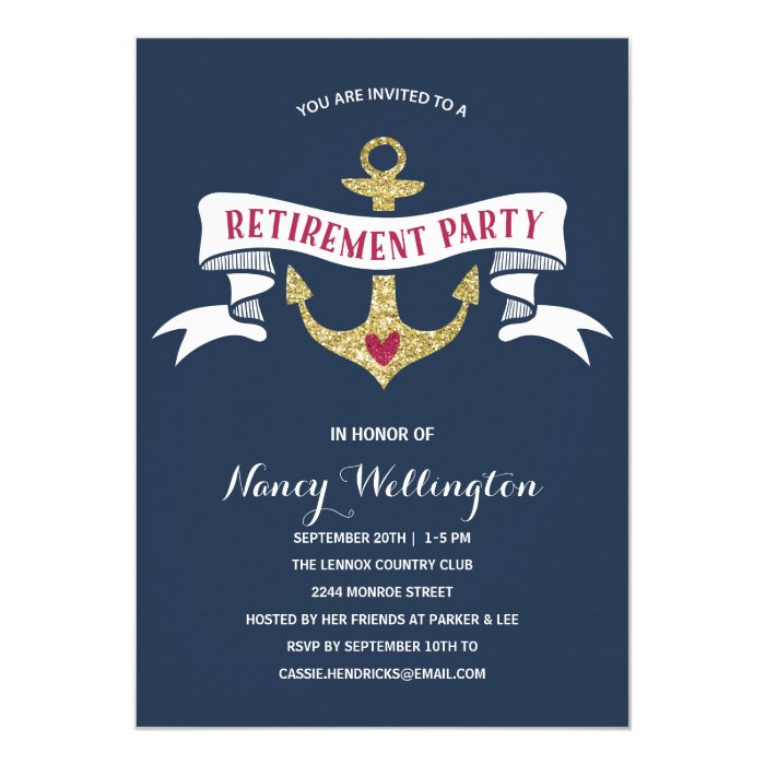 Nautical Retirement Party Card | Zazzle