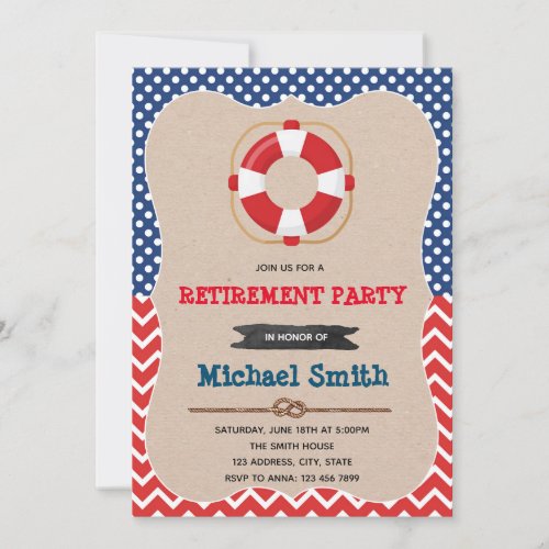 Nautical retirement party invitation
