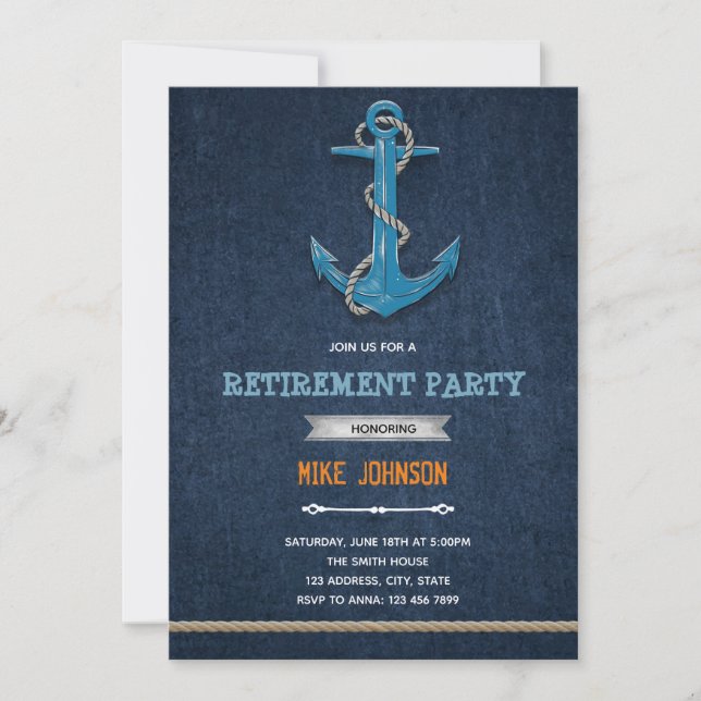 Nautical retirement party Invitation (Front)