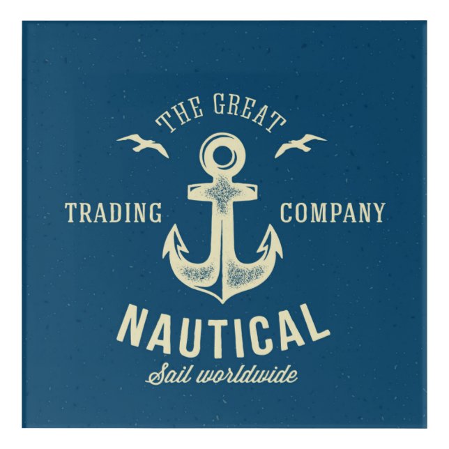 Nautical Retro Logo Acrylic Print (Front)