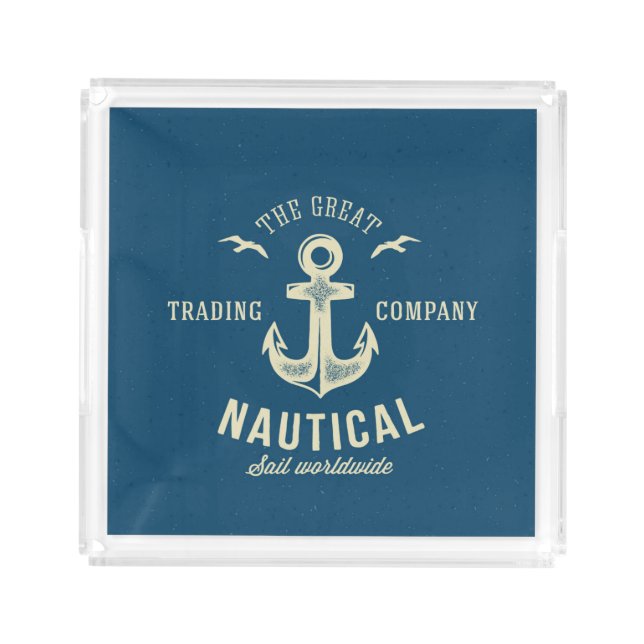 Nautical Retro Logo Acrylic Tray (Front)