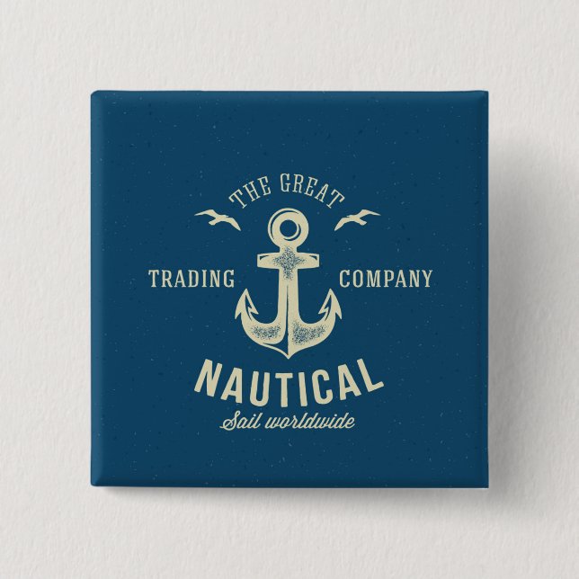 Nautical Retro Logo Button (Front)