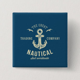 Nautical Retro Logo Button
