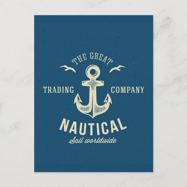 Nautical Retro Logo Postcard (Front)