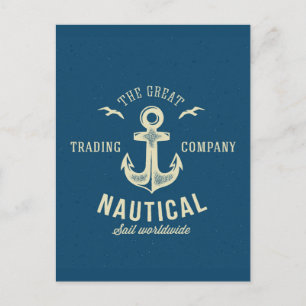 Nautical Retro Logo Postcard