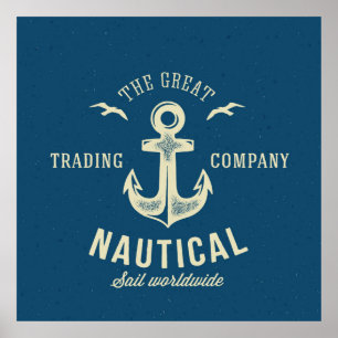 Nautical Retro Logo Poster