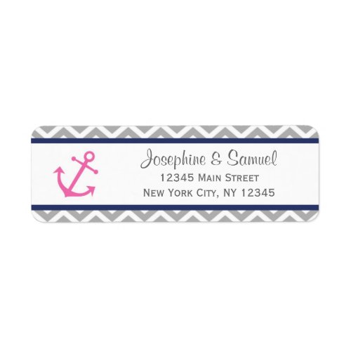 Nautical Return Address Labels Chevron