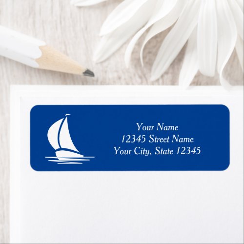 Nautical return address labels with sailboat logo