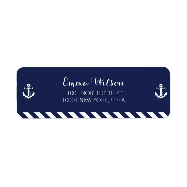 Nautical Return Address Labels With Stripes (Front)