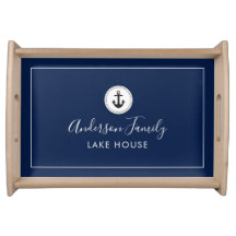 Nautical Rope Anchor Dark Blue Family Lake House