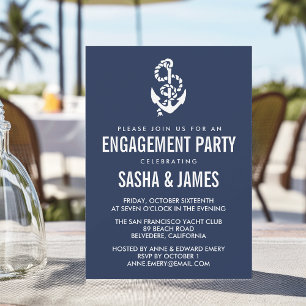 Nautical Rope & Anchor Engagement Party Invitation