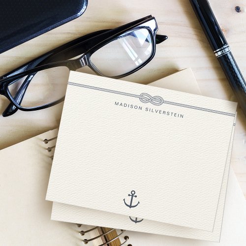 Nautical Rope Anchor Personalized Note Card