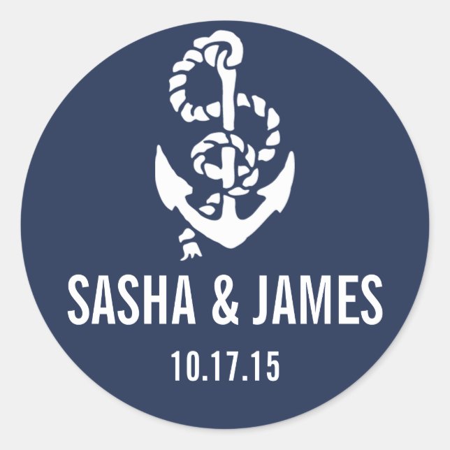 Nautical Rope & Anchor Personalized Stickers (Front)