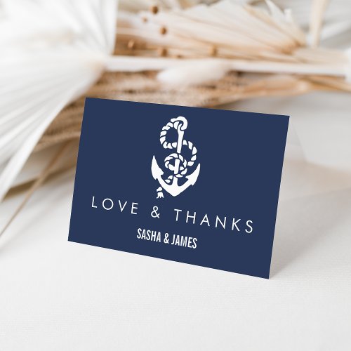 Nautical Rope  Anchor Wedding Thank You Cards