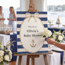 Nautical Rope Anchor Welcome Sign Baby Shower