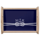 Nautical Rope and Anchor Monogram in Navy