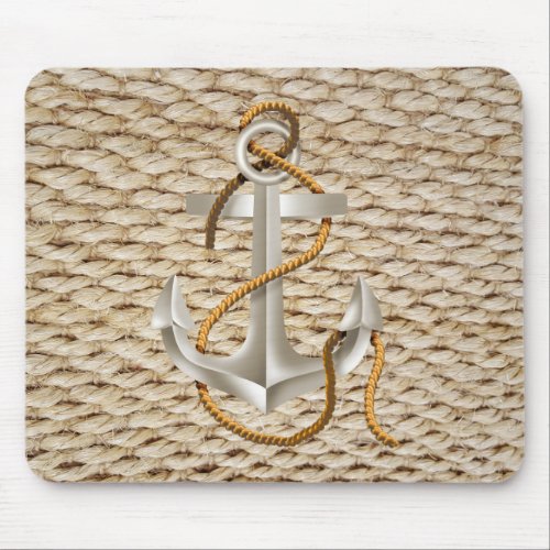 Nautical Rope and Anchor Mouse Pad