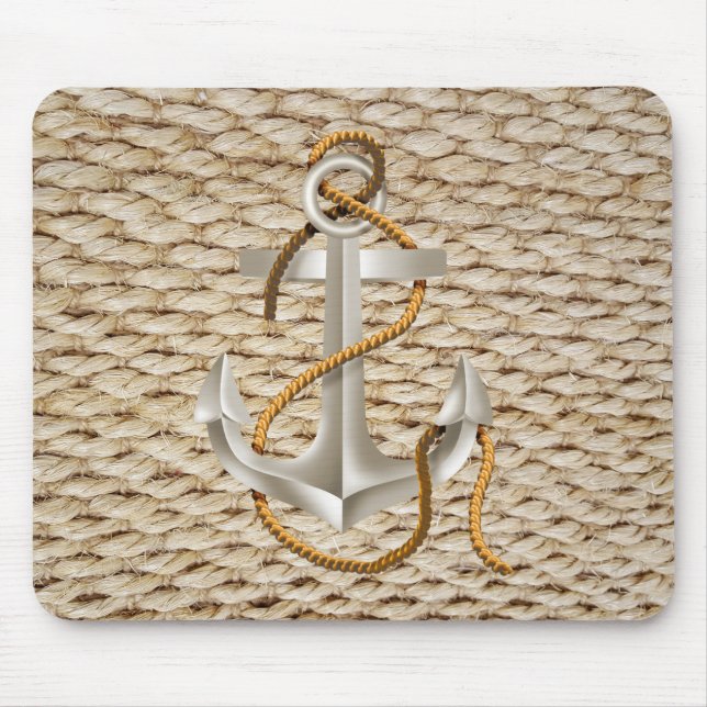 Nautical Rope and Anchor Mouse Pad (Front)