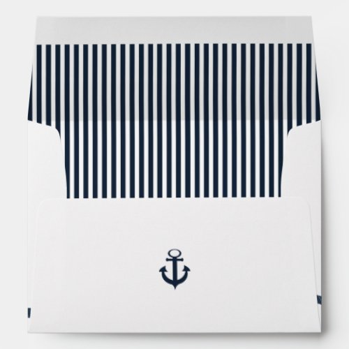 Nautical Rope and Anchor Navy Blue Envelope