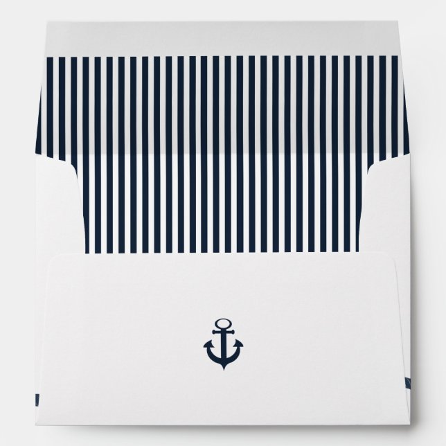 Nautical Rope and Anchor Navy Blue Envelope (Back (Bottom))