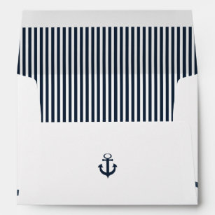 Nautical Rope and Anchor Navy Blue Envelope