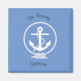 Nautical Rope And Anchor Stateroom Magnet