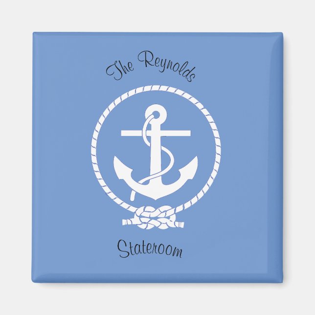 Nautical Rope And Anchor Stateroom Magnet (Front)