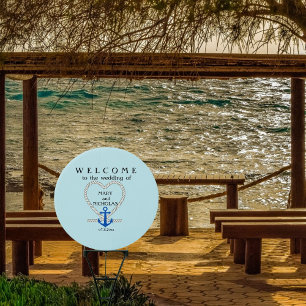 Nautical Rope And Anchor Welcome Wedding Sign