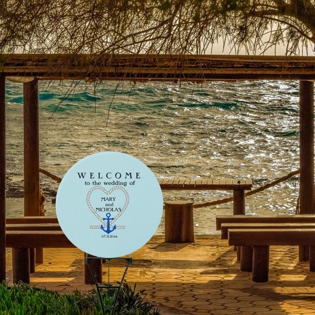 Nautical Rope And Anchor Welcome Wedding Sign (Creator Uploaded)