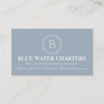 Nautical Rope and Stripes Boat Fishing Charters Business Card