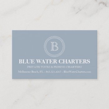 Nautical Rope And Stripes Boat Fishing Charters Business Card by INAVstudio at Zazzle