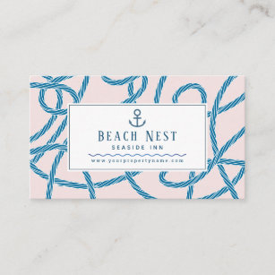 Nautical Rope Beach House Cottage B&B Rentals Busi Business Card