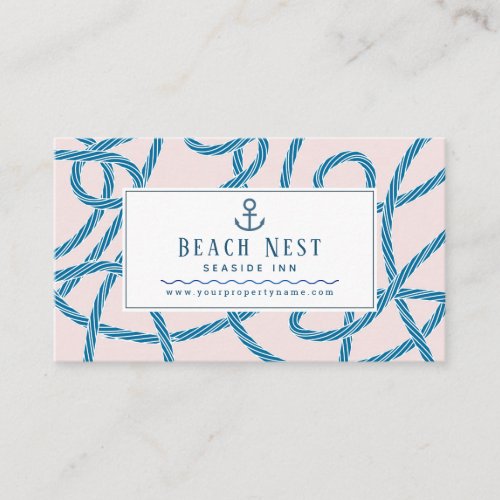 Nautical Rope Beach House Cottage BB Rentals Busi Business Card