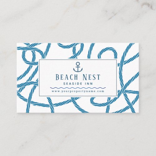 Nautical Rope Beach House Cottage BB Rentals Business Card