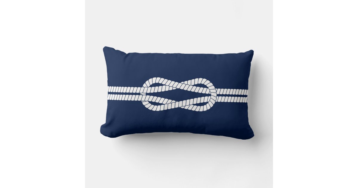 Nautical Rope, Blue and White, Sailing Lumbar Pillow Zazzle