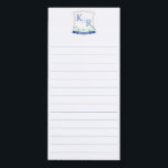 Nautical Rope Blue And White Wedding Monogram Magnetic Notepad<br><div class="desc">This flexible design could be used in a variety of ways: as wedding favors, as a notepad for the bride to keep on the fridge to jot down notes and reminders, or as an all-purpose notepad eg for shopping lists. The notepad features a blue and white nautical inspired watercolor wedding...</div>