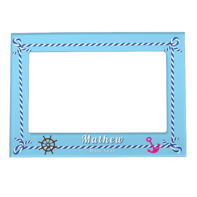 Nautical Rope Blue Magnetic Frame (Front)