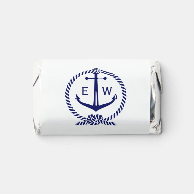 Nautical Rope Frame Anchor Monogram Initial R2 Hershey's Miniatures (Front)
