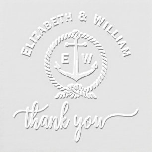 Nautical Rope Frame Anchor Name Monogram InitialR2 Embosser