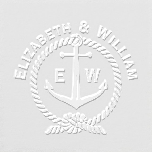 Nautical Rope Frame Anchor Name Monogram InitialR2 Embosser (Design)