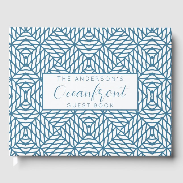 Nautical Rope Knot Airbnb Oceanfront Beach House Guest Book (Front)