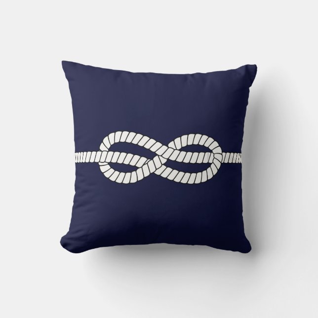 Nautical Rope Knot Decorative Throw Pillow (Front)