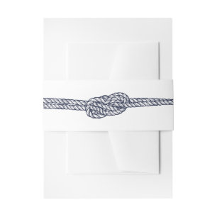Nautical Rope Knot Minimal Elegant Wedding Invitation Belly Band