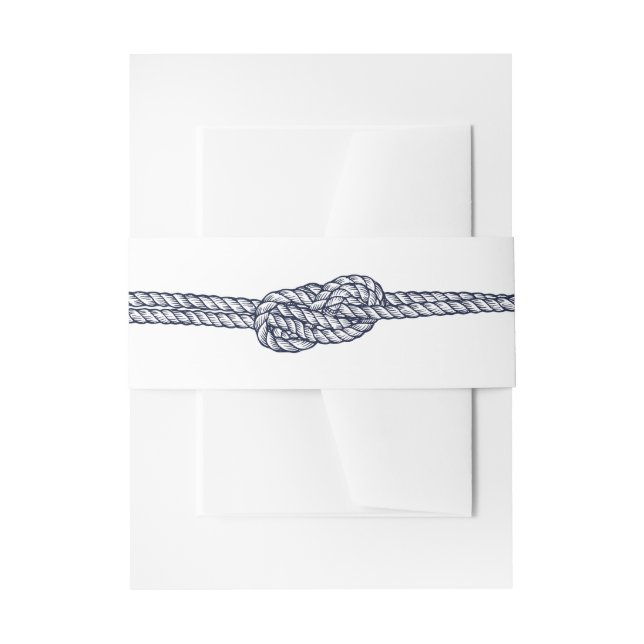 Nautical Rope Knot Minimal Elegant Wedding Invitation Belly Band (Front Example)