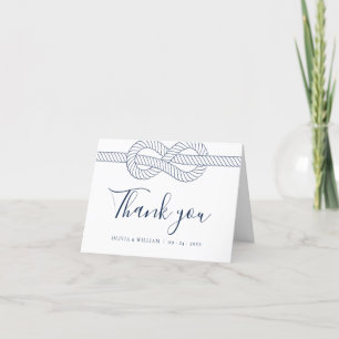 Nautical Rope Knot Modern Wedding Letterpress Thank You Card