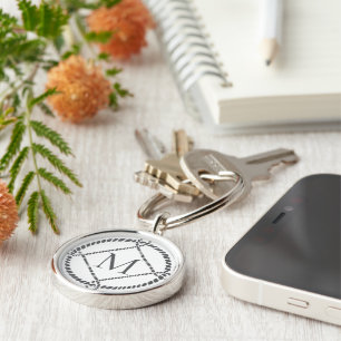 Nautical Rope Knot Monogram Initial Keychain