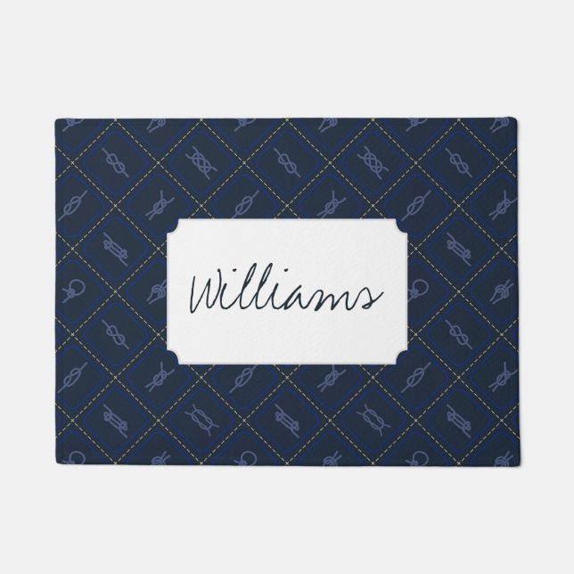Nautical Rope Knot Pattern | Add Your Name Doormat (Front)