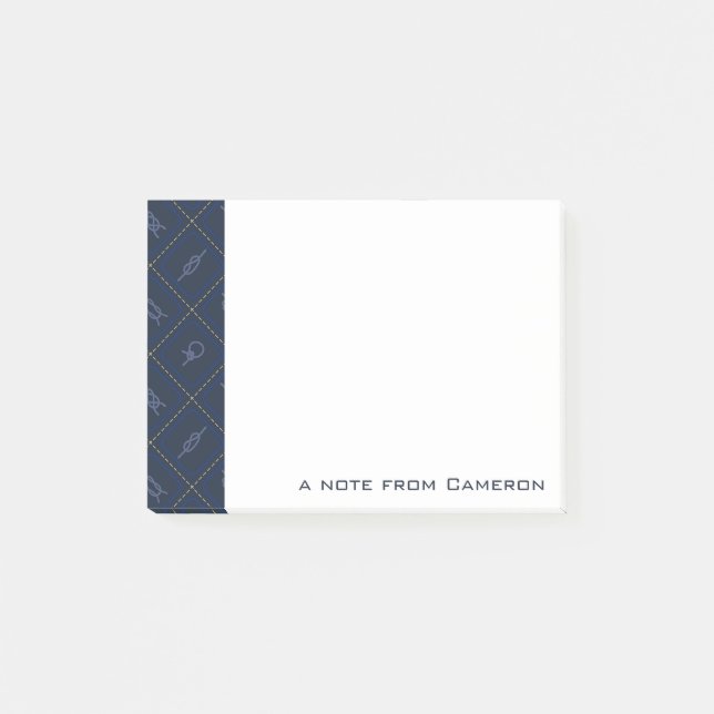 Nautical Rope Knot Pattern | Add Your Name Post-it Notes (Front)